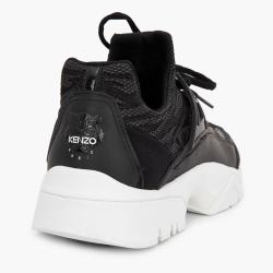 Kenzo Black Textile/Leather Sonic Mesh Sneakers Size EU 40