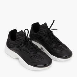 Kenzo Black Textile/Leather Sonic Mesh Sneakers Size EU 40