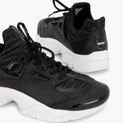 Kenzo Black Textile/Leather Sonic Mesh Sneakers Size EU 41