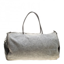 Pre Owned Kenzo Grey/Black Denim and Leather Duffel Bag