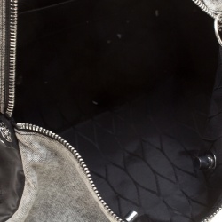 Pre Owned Kenzo Grey/Black Denim and Leather Duffel Bag