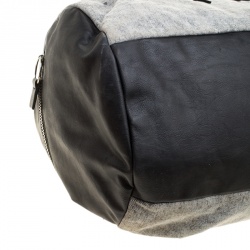 Pre Owned Kenzo Grey/Black Denim and Leather Duffel Bag