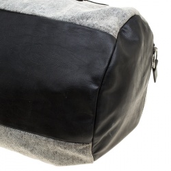 Pre Owned Kenzo Grey/Black Denim and Leather Duffel Bag