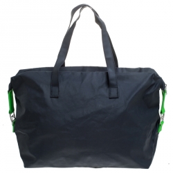 Pre Owned Kenzo Navy Blue/Green K Logo Nylon Weekender Duffel Bag