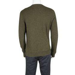 Pre Owned Kenzo Jungle Olive Green Tiger Motif Embroidered Sweatshirt XL