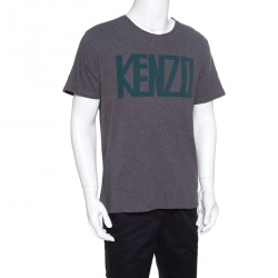 Pre Owned تي شيرت كينزو ميلانج رصاصي رقبة مستديرة XL