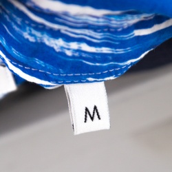 Pre Owned Kenzo Blue Wave Printed Colorblock Cotton Short Sleeve Button Front Shirt M