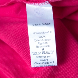 Pre Owned Kenzo Pink Contrast Striped Trim Logo Embroidered Slim Fit Polo T-Shirt 3XL