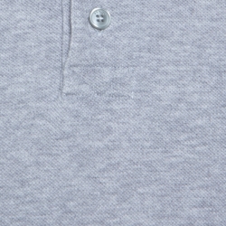 Pre Owned Kenzo Grey Cotton Contrast Trim Tiger Crest Polo T-Shirt L