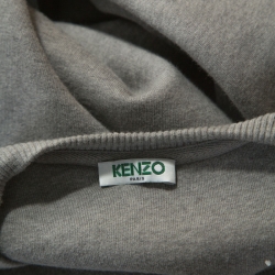 Pre Owned Kenzo Grey Cotton Tiger Embroidered Sweatshirt S