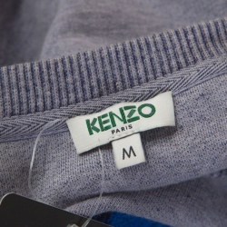Kenzo Grey Jersey Abstract Fish Applique Sweatshirt M