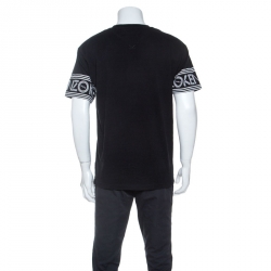 Kenzo Black Logo Printed Cotton Short Sleeve T-Shirt L