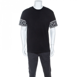 Kenzo Black Logo Printed Cotton Short Sleeve T-Shirt L
