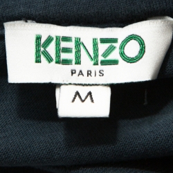 Pre Owned Kenzo Green Cotton Tiger Motif Print T-Shirt M