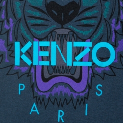 Pre Owned Kenzo Green Cotton Tiger Motif Print T-Shirt M