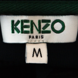 Pre Owned Kenzo Teal Blue Eye Motif Embroidered Knit Sweatshirt M