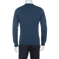 Pre Owned سويت شيرت كينزو نمر أزرق مخضر والشعار المطرز S