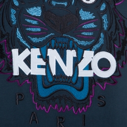 Pre Owned سويت شيرت كينزو نمر أزرق مخضر والشعار المطرز S