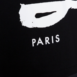 Pre Owned Kenzo Monochrome Logo Print Cotton Crew Neck T-Shirt M