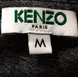 Pre Owned Kenzo Grey Geo Tiger Print Cotton Crew Neck T-Shirt M