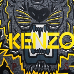 Pre Owned Kenzo Grey Geo Tiger Print Cotton Crew Neck T-Shirt M
