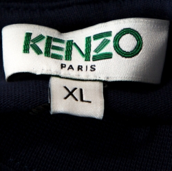 Pre Owned Kenzo Blue Cotton Tiger Motif Print T-Shirt XL