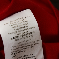 Pre Owned Kenzo Vibrant Red Tiger Print Crew Neck T Shirt S