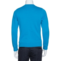 Pre Owned Kenzo Blue Tiger Embroidered Cotton Sweatshirt S