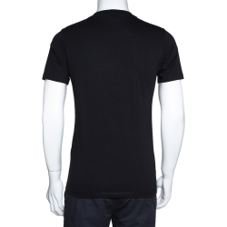 Pre Owned Kenzo Black Cotton Dragon Print Crew Neck T Shirt M 