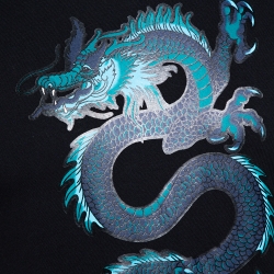Pre Owned Kenzo Black Cotton Dragon Print Crew Neck T Shirt M 