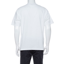 Pre Owned Kenzo White Cotton Jersey Tiger Print Crew Neck T-Shirt S