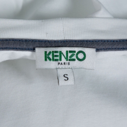 Pre Owned Kenzo White Cotton Jersey Tiger Print Crew Neck T-Shirt S
