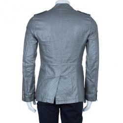 Pre Owned Kenzo Men's Gray Metallic Casual Blazer M