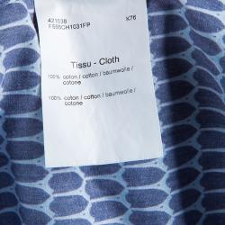 Pre Owned Kenzo Men's Blue Printed Slim Fit Long Sleeve Shirt S