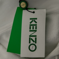 Pre Owned Kenzo White Terry Knit Tiger Embroidered Hoodie L