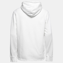 Pre Owned Kenzo White Terry Knit Tiger Embroidered Hoodie L