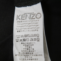 Pre Owned Kenzo Black Tiger Logo Print Cotton T-Shirt M