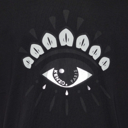Pre Owned Kenzo Black Eye Printed Cotton Knit T-shirt XL