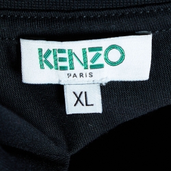 Pre Owned Kenzo Black Eye Printed Cotton Knit T-shirt XL