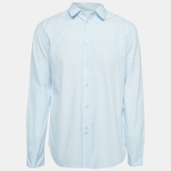 Blue Print Back Cotton Button Front Shirt