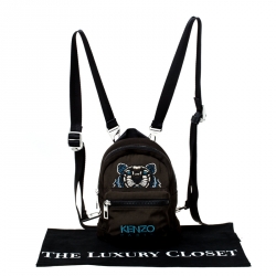 Kenzo Dark Green Canvas Mini Tiger Backpack