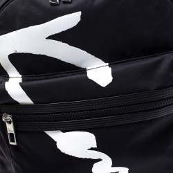 Pre Owned Kenzo Black Nylon Signature Logo Bakcpack