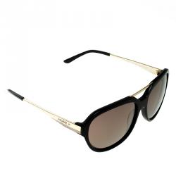 Korloff Black/Gold Aviator Sunglasses
