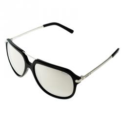 Korloff Black/Silver Mirrored KOR2035 Aviator Sunglasses