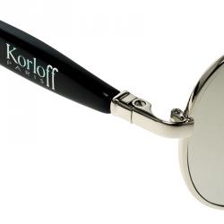 Korloff Silver/Silver Mirrored KOR2021Aviator Sunglasses