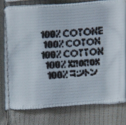 مملوكة مسبقًا  قميص لانفان بأكمام طويلة وجيب على الصدر نسيج مخطط قطن رصاصي L