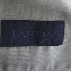 مملوكة مسبقًا  قميص لانفان بأكمام طويلة وجيب على الصدر نسيج مخطط قطن رصاصي L