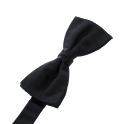 Pre Owned Lanvin Black Silk Classic Bow Tie