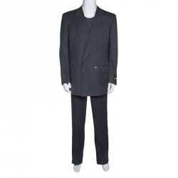 Lanvin Grey Wool Double Breasted Tailored Suit XL
