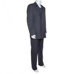 Lanvin Grey Wool Double Breasted Tailored Suit XL